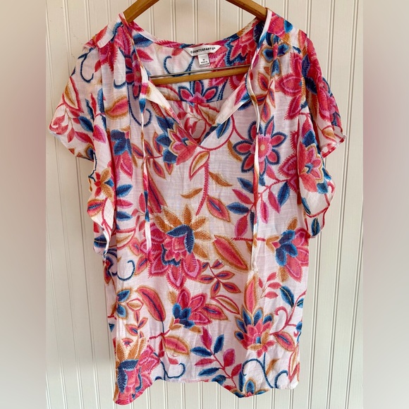 Counterparts Tops - Counterparts Colorful Floral Top Size Medium